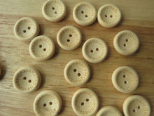 Load image into Gallery viewer, 50 Larger 25mm Handmade on circumference and Hearts wood look buttons