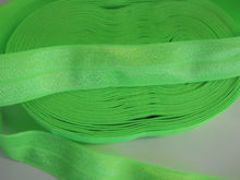 Load image into Gallery viewer, 1m Neon Green 20mm Fold over elastic FOE elastic Foldover