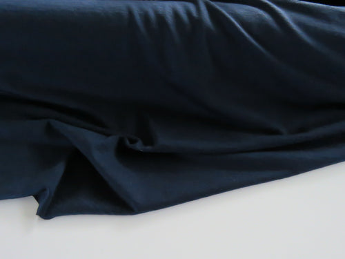 1.36m Adell Navy 100% merino jersey knit 165g 150cm- precut length