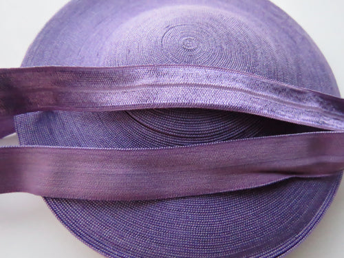 Purple 15mm wide fold over elastic foldover FOE- change menu for by metre, 5m