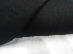 2.35m Sambuck Black 54% merino 46% polyester eyelet fabric 140g- precut