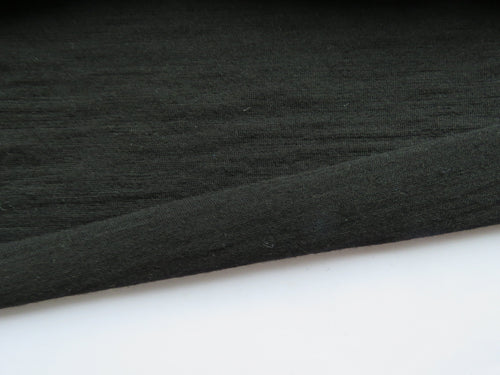59cm Garros Black 100% merino wool jersey knit fabric 165g