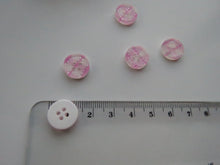 Load image into Gallery viewer, 10 Pink Gingham Check 13mm resin buttons