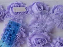 Load image into Gallery viewer, 1 x Shabby Chic chiffon flower- Purple/ lilac/pink shades Colour #7-#11 - 80 cents per individual 50mm flower.