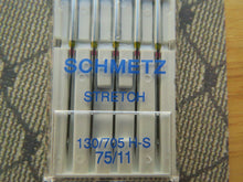 Load image into Gallery viewer, Stretch Needles- Schmetz Size  130/705 Size 75/11- for elastic and very elastic knitwear (Copy)
