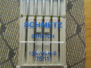 Stretch Needles- Schmetz Size  130/705 Size 75/11- for elastic and very elastic knitwear (Copy)