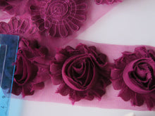 Load image into Gallery viewer, 1 x Shabby Chic chiffon flower- Purple/ lilac/pink shades Colour #7-#11 - 80 cents per individual 50mm flower.