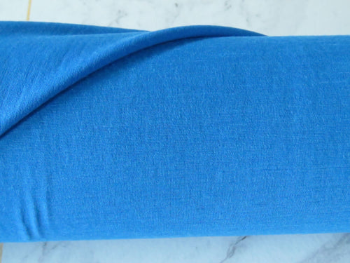 Offcut 28cm Long x 135cm wide Whirlwind Blue 85% merino 15% corespun nylon 120g jersey knit -lightweight