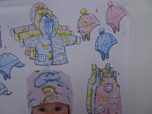 Load image into Gallery viewer, Butterick B5584 Baby Jacket Pant Overall Hat Mittens Lge and XLge- Perfect for merino fabric