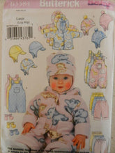 Load image into Gallery viewer, Butterick B5584 Baby Jacket Pant Overall Hat Mittens Lge and XLge- Perfect for merino fabric