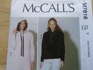 McCalls M7816 Hoodie Sweatshirt dress, trackies dog coat- use our merino fabric