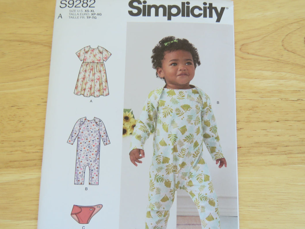 Simplicity S9282 Knit dress, sleepsuit romper, diaper cover- use for merino