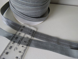 5m Mid Grey 15mm wide fold over foldover elastic