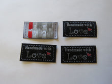 Load image into Gallery viewer, 25 Black Handmade with Love Labels