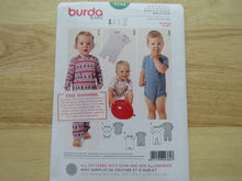 Load image into Gallery viewer, Burda 9384 Baby Toddler Sleepsuit Bodysuit Jumpsuit Onesie use our merino fabric