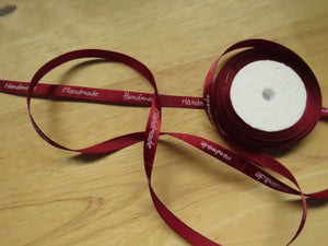 1m Wine Handmade Labels Ribbon 50 x 10mm