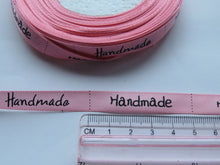 Load image into Gallery viewer, 1m Dusty Pink  Handmade Labels Satin Ribbon 50 x 10mm