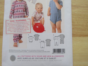 Burda 9384 Baby Toddler Sleepsuit Bodysuit Jumpsuit Onesie use our merino fabric