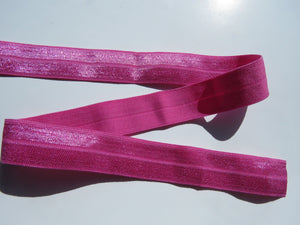 1m Raspberry Rose Pink 20mm Fold over elastic FOE Foldover elastic