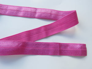 1m Raspberry Rose Pink 20mm Fold over elastic FOE Foldover elastic