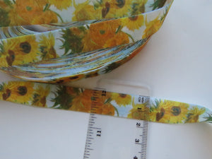 5m Sunflowers 15mm wide fold over elastic FOE foldover elastic