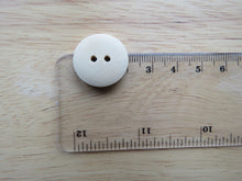 Load image into Gallery viewer, 10 Knitting needles and wool skein Handmade with Love 20mm wood look buttons
