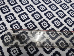 Sale- 50% off 1.5m Bolton Navy Diamond Print Polyester Elastane  Print Stretch Knit- precut lengths only