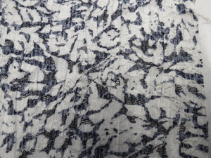 2m Brentwood Navy and White Polyester Stretch Crinkle Lace