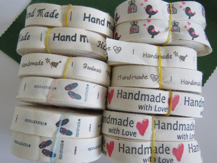 New handmade cotton tape labels have arrived