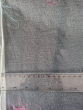 Load image into Gallery viewer, 38cm Pink Teal Flower Soft Green 100% Merino Jersey 190g  Width reduced by 15cm