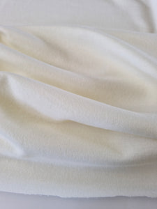 13cm Snowtown White 87% merino 10% nylon 3% spandex 210g- terry looped backing 165cm wide