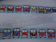 Load image into Gallery viewer, 1m Camper Vans Blue FOE 15mm FoldOver Elastic Fold over