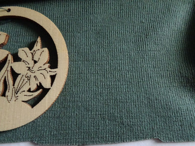 1m Willow Green 68% merino 32% polyester rib knit 196g- precut 1m
