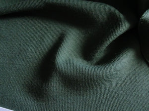 1.5m Willow Green 68% merino 32% polyester rib knit 196g