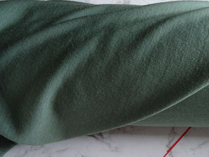 1m Willow Green 68% merino 32% polyester rib knit 196g- precut 1m