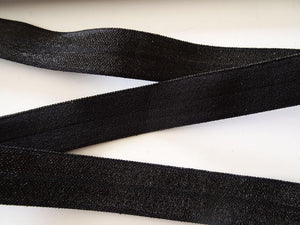 2.3m Black  Fold Over Foldover Elastic FOE  15mm wide