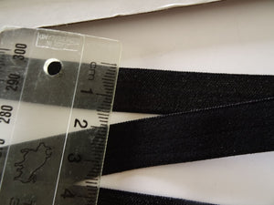 3.8m Black  Fold Over Foldover Elastic FOE  15mm wide