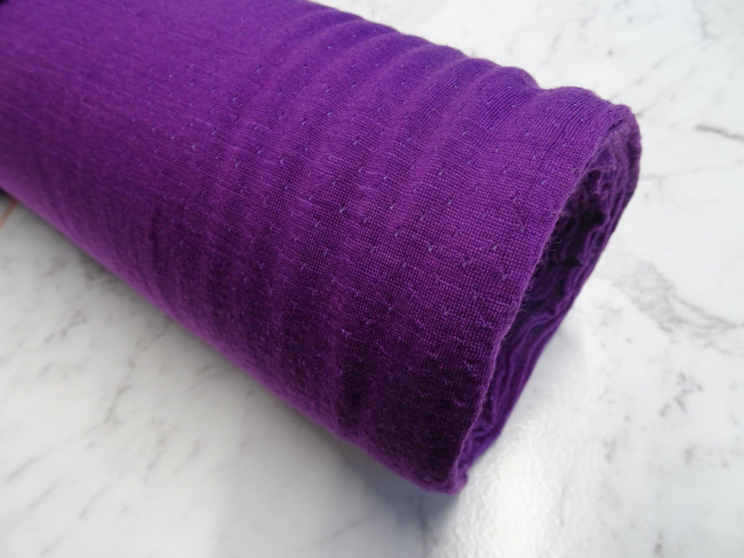 Reduced as faint dye mark- 68cm Vivid Purple Eyelet 51% Merino 34% tencel 15% nylon 150g Knit Fabric 165cm