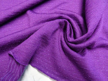 Load image into Gallery viewer, 2m Vivid Purple Eyelet 51% Merino 34% tencel 15% nylon 150g Knit Fabric 165cm- precut as longest piece left.