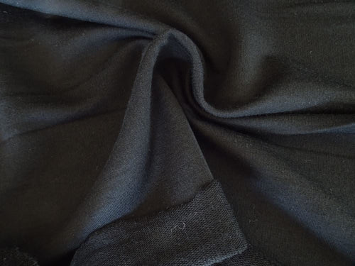 1.32m Black Danish 98% Merino 2% elastane Sweatshirting  with terry backing 255g