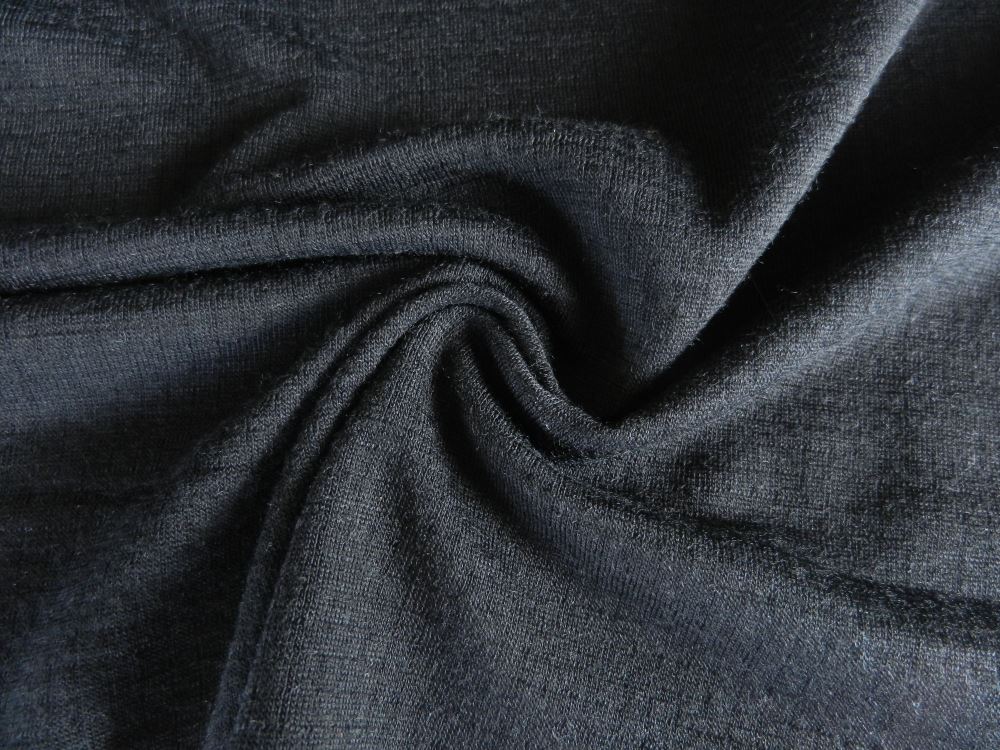 2.3m Saddle Black  75% Merino 25% Polyester 230g  Waffle Knit- precut