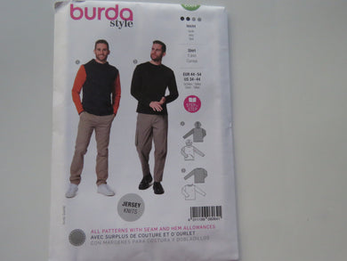 Burda  6064 T Shirt , Baselayer Hoodie Pattern for Men
