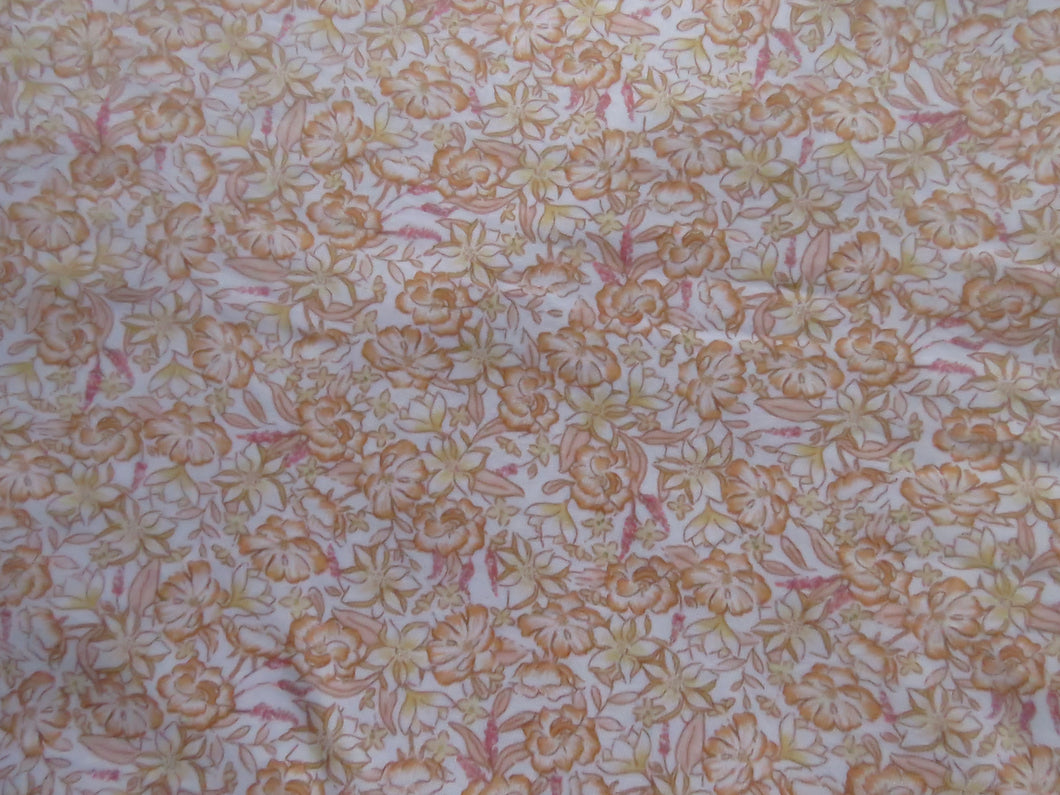 2m Autumn tones floral printed linen cotton jersey knit 150cm
