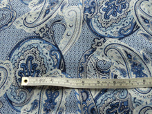 Load image into Gallery viewer, 1.13m Blue and Printed Paisley print 100% combed cotton knit fabric 140cm