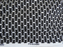 Load image into Gallery viewer, SALE 50% off- 1.5m Black and White geometric print 95% Ecovero viscose and 5% spandex  stretch knit fabric 150cm (Copy) (Copy)