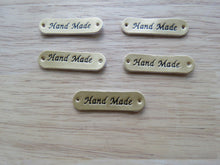Load image into Gallery viewer, 12 Gold Hand Made PU Leather labels 45 x10mm