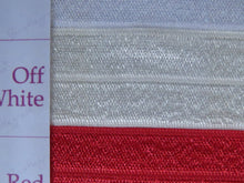 Load image into Gallery viewer, 60% off when buying a 50 Yard roll- approx. 45.7m Wider 25mm 1&quot; Off white FOE FoldOver Elastic Fold Over FOE