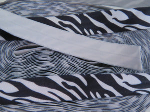5m  Black White Zebra Stripe Fold Over Elastic FOE Foldover 15mm