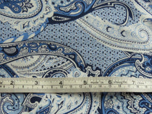 Load image into Gallery viewer, 1.13m Blue and Printed Paisley print 100% combed cotton knit fabric 140cm