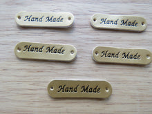 Load image into Gallery viewer, 12 Gold Hand Made PU Leather labels 45 x10mm